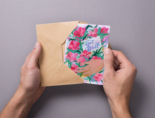 Get Well Soon Greeting Card: Hand - Illustrated Floral Design from Jean Choe Art & Design - Other Baby