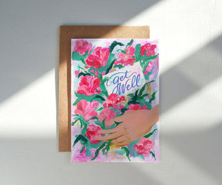 Get Well Soon Greeting Card: Hand - Illustrated Floral Design from Jean Choe Art & Design - Other Baby