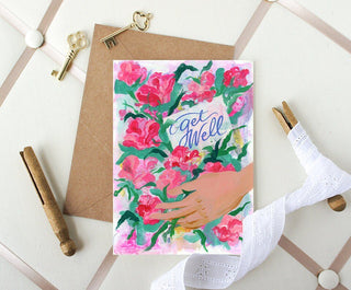Get Well Soon Greeting Card: Hand - Illustrated Floral Design from Jean Choe Art & Design - Other Baby