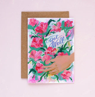 Get Well Soon Greeting Card: Hand - Illustrated Floral Design from Jean Choe Art & Design - Other Baby