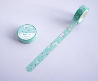 Going Home Washi Tape: Whimsical Sky & Bird Design from Jean Choe Art & Design - Washi Tape