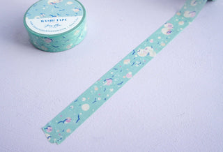 Going Home Washi Tape: Whimsical Sky & Bird Design from Jean Choe Art & Design - Washi Tape