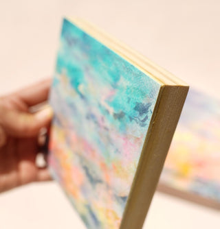 Golden Hour Sky Original Watercolor Painting 1 on Wood Panel from Jean Choe Art & Design - Watercolor
