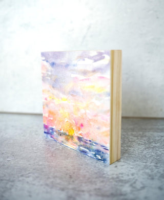 Golden Hour Sky Original Watercolor Painting 2 on Wood Panel from Jean Choe Art & Design - Watercolor