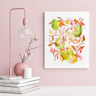 "Golden Pear Harvest" Art Print. Fruit Painting for Dining Room/ Kitchen from Jean Choe Art & Design - Giclée