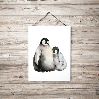 "Good Friends" Baby Emperor Penguins Art Print from Jean Choe Art & Design - Watercolor
