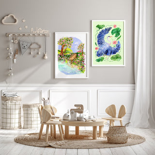 Great Blue Heron Art Print – Watercolor Wetland Bird Wall Decor from Jean Choe Art & Design - Giclée