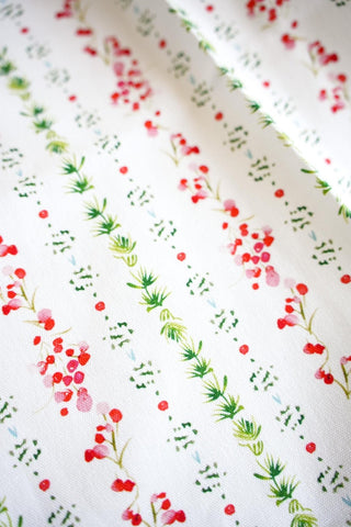 Holiday Dainty Floral Cotton Tea Towel from Jean Choe Art & Design - Kitchen & Tea Towels