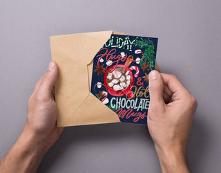 Holiday Hugs & Hot Chocolate Mugs Christmas Card from Jean Choe Art & Design - Other Baby