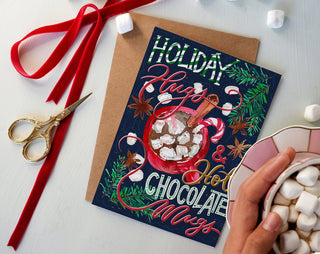 Holiday Hugs & Hot Chocolate Mugs Christmas Card from Jean Choe Art & Design - Other Baby