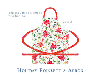 Holiday Poinsettia Apron with Pocket from Jean Choe Art & Design - Aprons