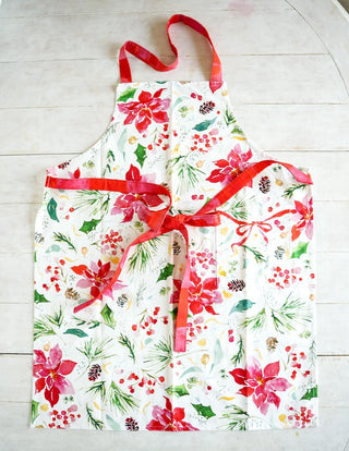 Holiday Poinsettia Apron with Pocket from Jean Choe Art & Design - Aprons