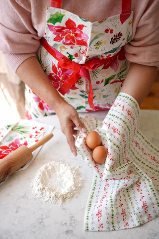 Holiday Poinsettia Apron with Pocket from Jean Choe Art & Design - Aprons