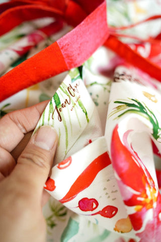 Holiday Poinsettia Apron with Pocket from Jean Choe Art & Design - Aprons