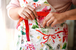 Holiday Poinsettia Apron with Pocket from Jean Choe Art & Design - Aprons