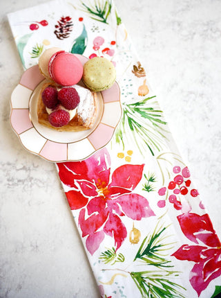 Holiday Poinsettia Cotton Tea Towel from Jean Choe Art & Design - Kitchen & Tea Towels