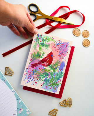 Holiday Red Cardinal Greeting Card from Jean Choe Art & Design - Other Baby