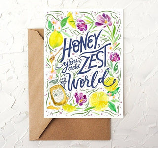 "Honey, You Add Zest to My World" Greeting Card from Jean Choe Art & Design - Other Baby