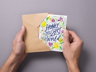 "Honey, You Add Zest to My World" Greeting Card from Jean Choe Art & Design - Other Baby