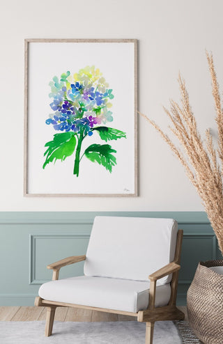 Hydrangea Watercolor Art Print: Floral Wall Decor from Jean Choe Art & Design - Giclée