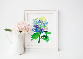 Hydrangea Watercolor Art Print: Floral Wall Decor from Jean Choe Art & Design - Giclée