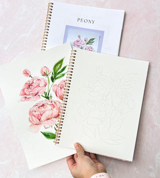 Individual Floral Watercolor Pages, Pre-Outlined & Perfect for Beginners from Jean Choe Art & Design