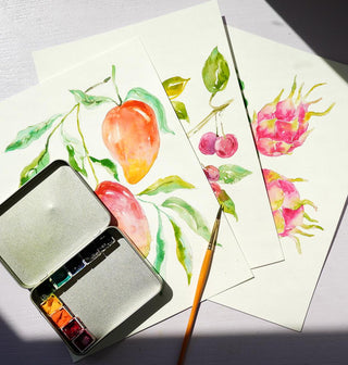 Individual Fruit Watercolor Pages: Pre - Outlined Fruits from Jean Choe Art & Design - Coloring Books