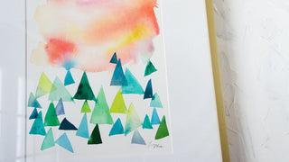 It's a New Day: Abstract Landscape Art Print from Jean Choe Art & Design - Watercolor