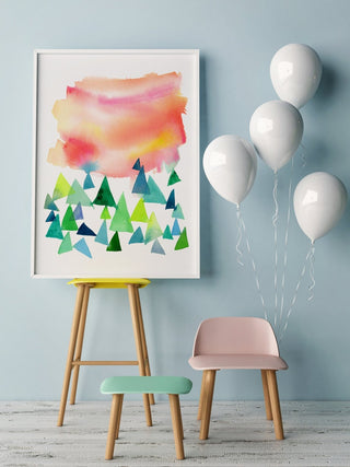 It's a New Day: Abstract Landscape Art Print from Jean Choe Art & Design - Watercolor