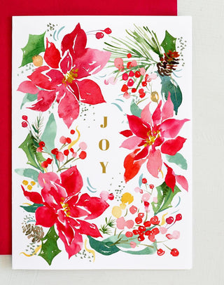 JOY Poinsettia Wreath Holiday Greeting Card from Jean Choe Art & Design - Other Baby