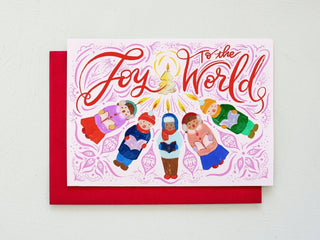 Joy to the World Caroler Christmas Card from Jean Choe Art & Design - Other Retail & Shop Fitting