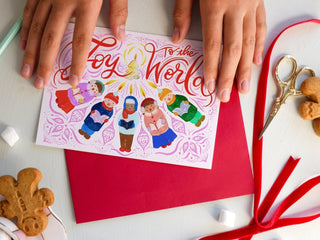 Joy to the World Caroler Christmas Card from Jean Choe Art & Design - Other Retail & Shop Fitting