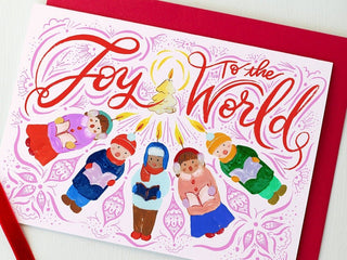 Joy to the World Caroler Christmas Card from Jean Choe Art & Design - Other Retail & Shop Fitting