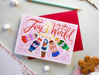 Joy to the World Caroler Christmas Card from Jean Choe Art & Design - Other Retail & Shop Fitting