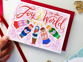 Joy to the World Caroler Christmas Card from Jean Choe Art & Design - Other Retail & Shop Fitting