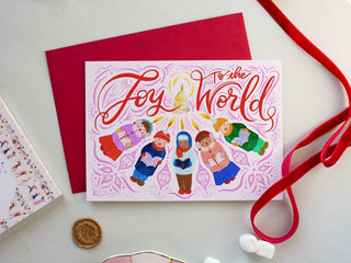 Joy to the World Caroler Christmas Card from Jean Choe Art & Design - Other Retail & Shop Fitting