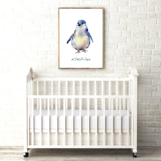 Little Blue Penguin Watercolor Art Print from Jean Choe Art & Design - Watercolor
