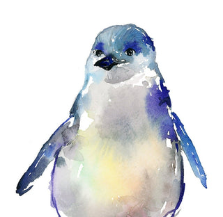 Little Blue Penguin Watercolor Art Print from Jean Choe Art & Design - Watercolor