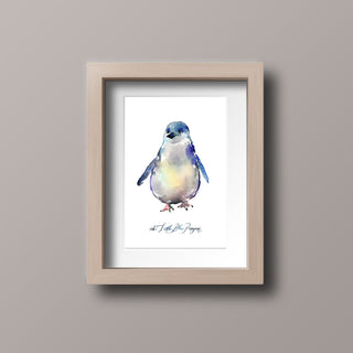 Little Blue Penguin Watercolor Art Print from Jean Choe Art & Design - Watercolor