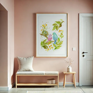 Lovebirds Watercolor Art Print – Romantic Bird Wall Decor from Jean Choe Art & Design - Giclée