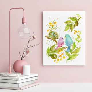 Lovebirds Watercolor Art Print – Romantic Bird Wall Decor from Jean Choe Art & Design - Giclée