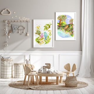 Lovebirds Watercolor Art Print – Romantic Bird Wall Decor from Jean Choe Art & Design - Giclée