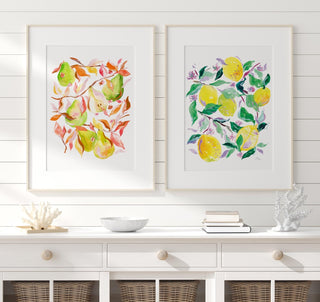 "Lush Lemon Grove" Art Print: Vibrant Citrus Giclée for Kitchen Decor from Jean Choe Art & Design - Giclée