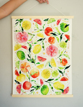 Market to Table Tea Towel Set of 4: Fruits, Vegetables, Sweets & Seafood from Jean Choe Art & Design - Kitchen & Tea Towels