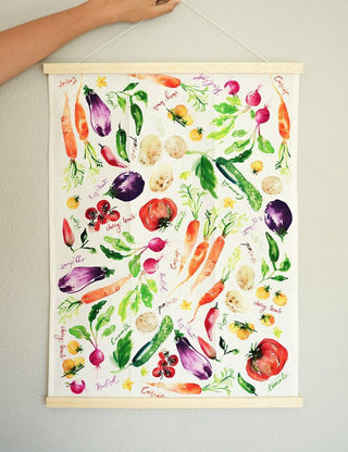 Market to Table Tea Towel Set of 4: Fruits, Vegetables, Sweets & Seafood from Jean Choe Art & Design - Kitchen & Tea Towels