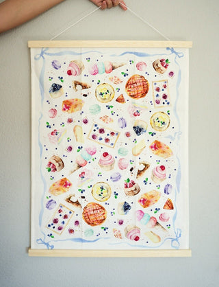 Market to Table Tea Towel Set of 4: Fruits, Vegetables, Sweets & Seafood from Jean Choe Art & Design - Kitchen & Tea Towels