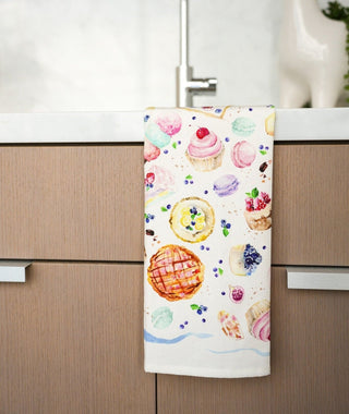 Market to Table Tea Towel Set of 4: Fruits, Vegetables, Sweets & Seafood from Jean Choe Art & Design - Kitchen & Tea Towels
