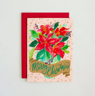 Merry Christmas Poinsettia Greeting Card from Jean Choe Art & Design - Other Baby