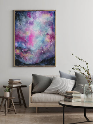 "Microcosmos" Galaxy Night Sky Watercolor Print from Jean Choe Art & Design - Giclée