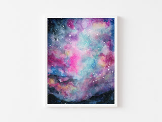 "Microcosmos" Galaxy Night Sky Watercolor Print from Jean Choe Art & Design - Giclée